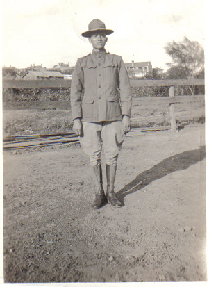 Young man in military uniform